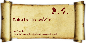 Makula István névjegykártya